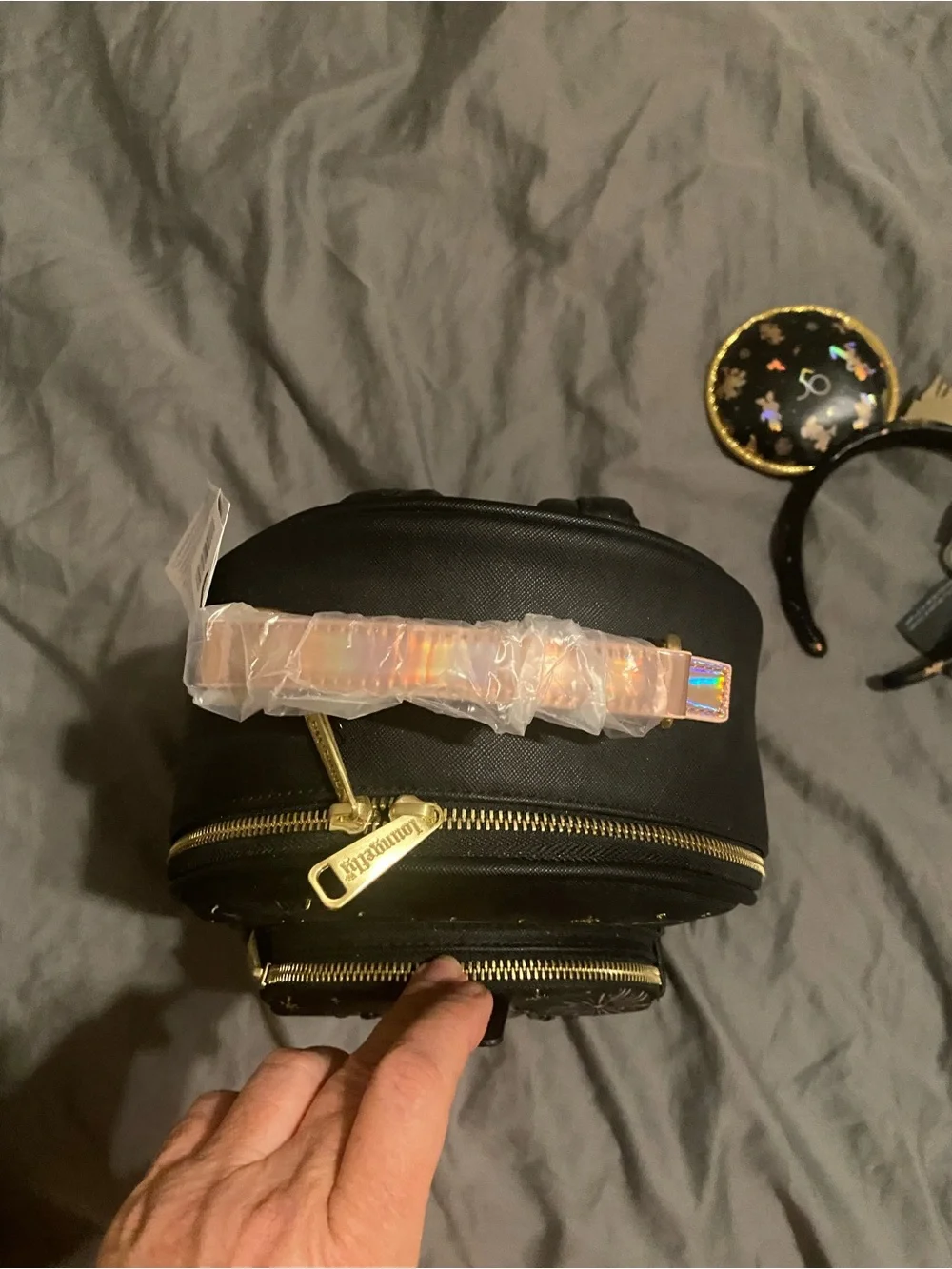 Black 50th Anniversary Kids Backpack and Ears Set